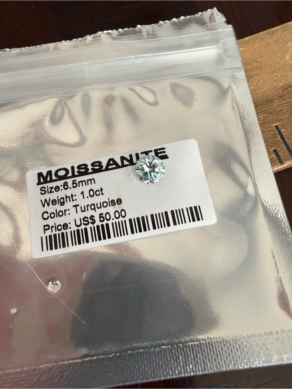 New Moissanite 6.5 mm turquoise